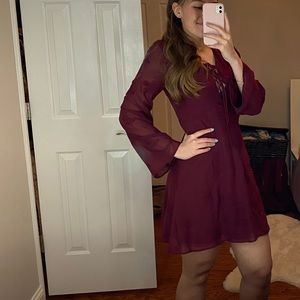 Gianni Bini Maroon Dress with flower design